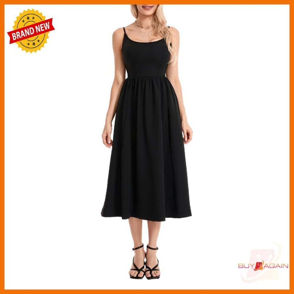Sexy Low Cut Spaghetti Strap Backless Maxi Dress Sleeveless Square Neck